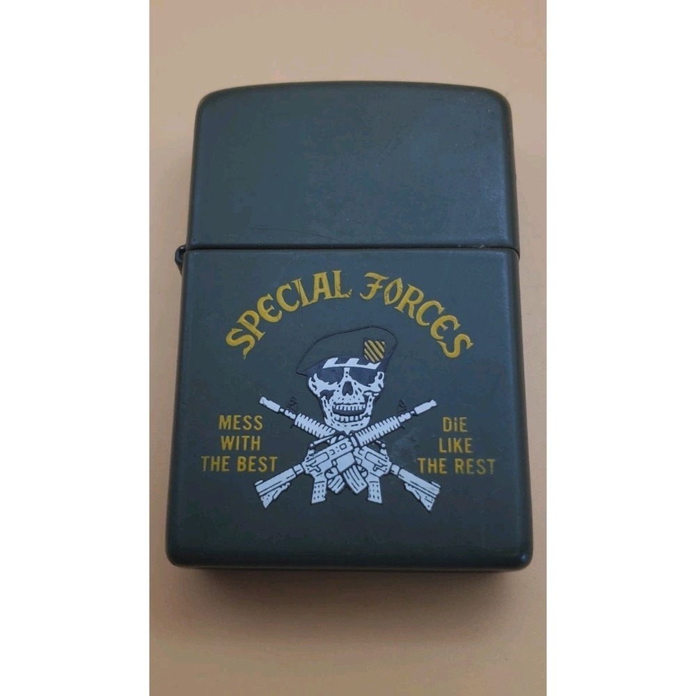 Zippo Lighter Special Forces,  2007 Army Green, Preowned Unused